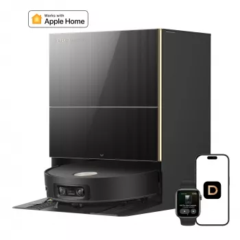 Dreame X60 Pro Ultra Complete robotinis siurblys su bazine stotimi, 12000 Pa siurbimo galia, 6400 mAh baterija, juodas