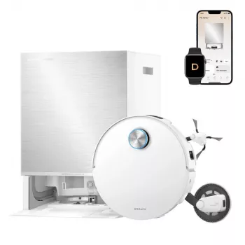 Dreame X60 Pro Ultra Complete White robotas siurblys su įkrovimo stotele ir priedais