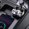 Dudao R2PRO+ Automobilinis FM siųstuvas su PD25W Bluetooth 5.3 RGB įkrovimo prievadais - juodas ir sidabrinis