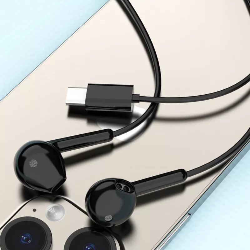 DUDAO X3C 1,2 m laidiniai USB-C ausinukai - juodi