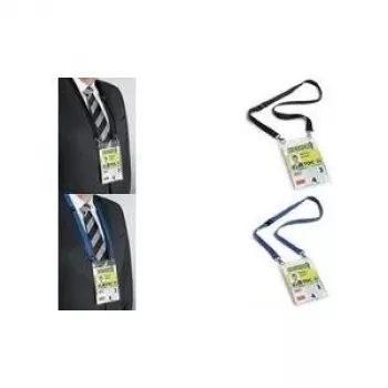 DURABLE 20 DUO A6 vardinė kortelė su tekstiliniu kaklo dirželiu, permatoma, 10 vnt. 852507