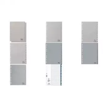 DURABLE A4 skaitmeniniai indekso skirtukai 1-31, 31 dalių, reljefiniai įvairiaspalviai skirtukai, pilki polipropileno, universalus perforavimas 675627