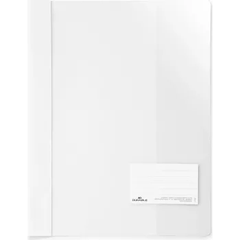 DURABLE A4+ ataskaitų segtuvas su 90x57 mm etikečių langeliu, permatomas, 25 vnt. 269002