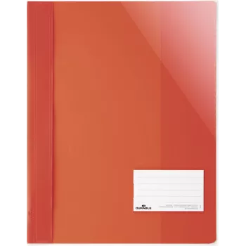 DURABLE A4+ ataskaitų segtuvas su žymėjimo langeliu 90x57 mm, permatomas, 25 vnt. 269003