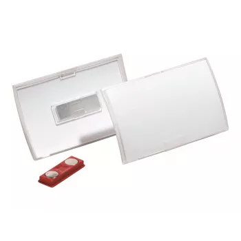 DURABLE CLICK FOLD magnetinis vardų ženkliukų laikiklis 90x54 mm, permatomas, 10 vnt. (821519)