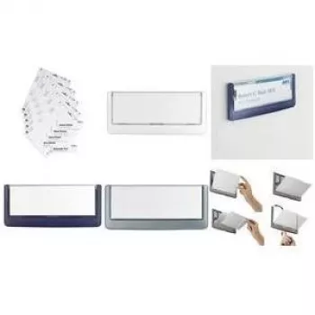 DURABLE CLICK SIGN Durų ženklas 149x52,5 mm sidabrinės pilkos spalvos akrilo rėmas, permatomas įdėklo dangtelis, įdėklą keičiamas be įrankių, tvirtinimas varžtais arba klijais, 1 vnt. 486002