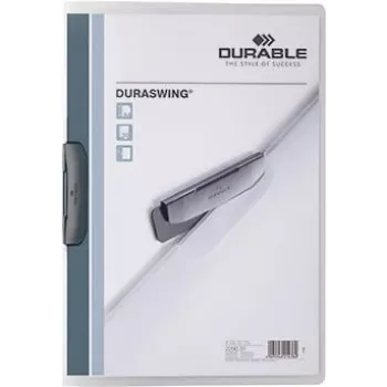 DURABLE DURASWING 30 A4 permatomas segtuvas su spaustuku (5 vnt. pakuotė) 229037