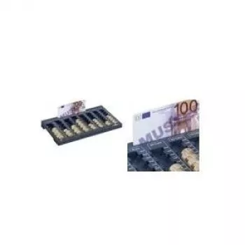 DURABLE EUROBOARD L euro banknotų ir monetų skaičiavimo lenta su monetų svarstyklėmis – šviesiai pilka 178058