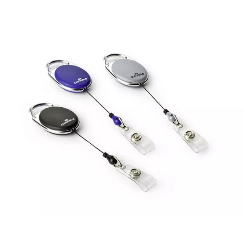 DURABLE Jojo STYLE atsegamojo mechanizmo kortelių laikiklis su sagos kilpa, 10 vnt., juodas 832407