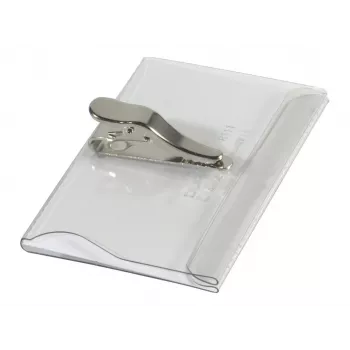 DURABLE vardinių kortelių laikiklis 54x90 mm su krokodilo segtuku, 25 vnt., permatomas 811119