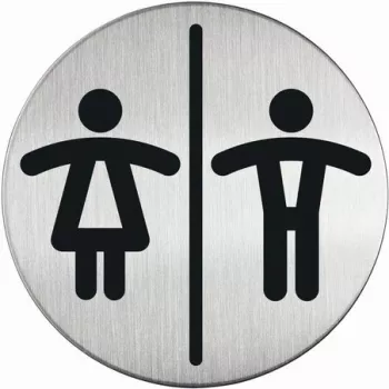DURABLE PICTO WC universali tualeto ženklinimo lentelė, apvali, sidabrinė, lipni, 83 mm, 1 vnt. 492023