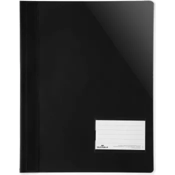 DURABLE ataskaitų segtuvas A4+ su etikečių langu 90x57 mm, permatomas, 25 vnt. 269001