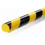 Durable S32R grindų kabelių apsauga, PVC, juoda/geltona, suapvalinta, 1000 mm