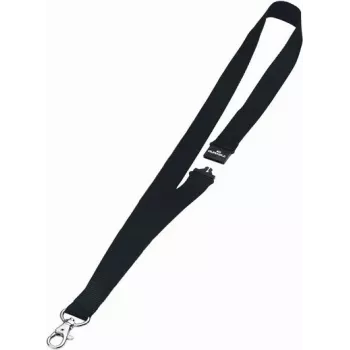 DURABLE Textile Lanyard 20 su karabino kabliuku, juodas, 10 vnt. (813701)