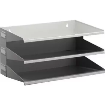 DURABLE VARICOLOR 3 pakopų A4 rūšiavimo lentyna, modulinis stalinis organizatorius, pilka su raudonu/žaliu/mėlynu padėklais 335910