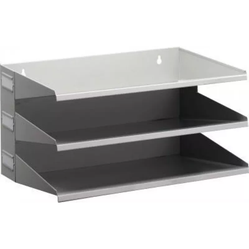 DURABLE VARICOLOR 3 pakopų A4 rūšiavimo lentyna, modulinis stalinis organizatorius, pilka su raudonu/žaliu/mėlynu padėklais 335910