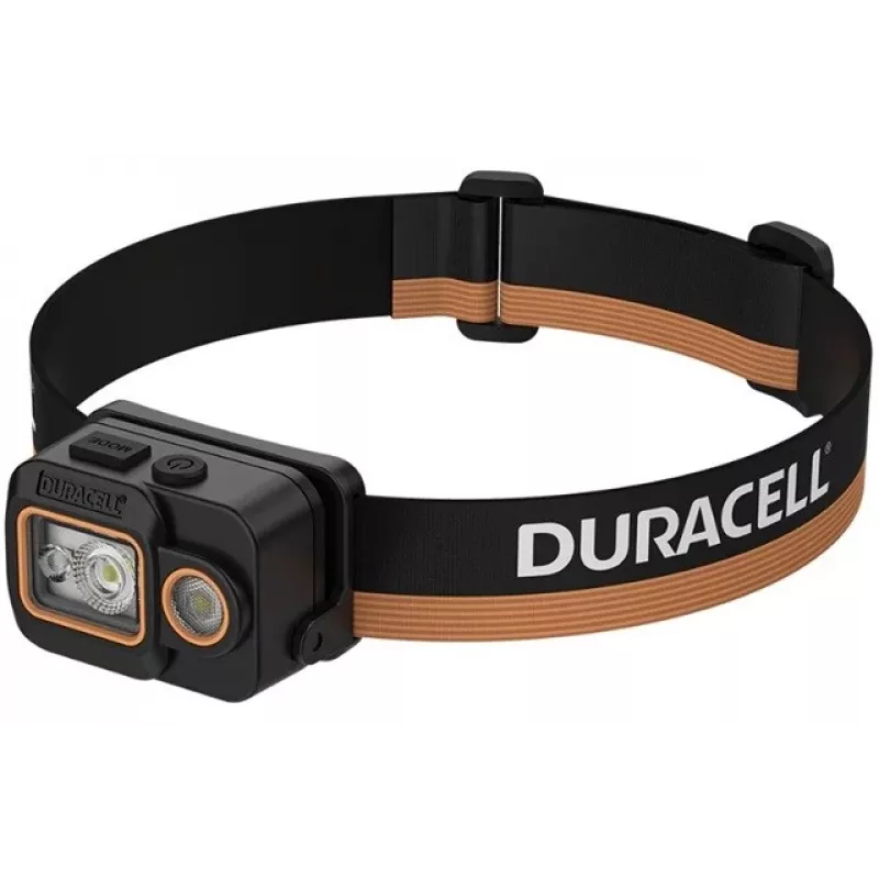Duracell DH700R Įkraunamas LED žibintuvėlis ant galvos, 700 liumenų, judesio jutiklis, IPX4, juoda/oranžinė