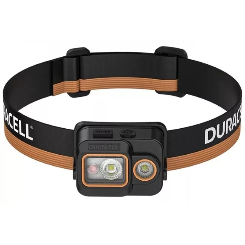 Duracell DH700R Įkraunamas LED žibintuvėlis ant galvos, 700 liumenų, judesio jutiklis, IPX4, juoda/oranžinė