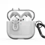 Dux Ducis Apple AirPods 4 PECL Series PC+TPU dėklas su karabinu, pilkas