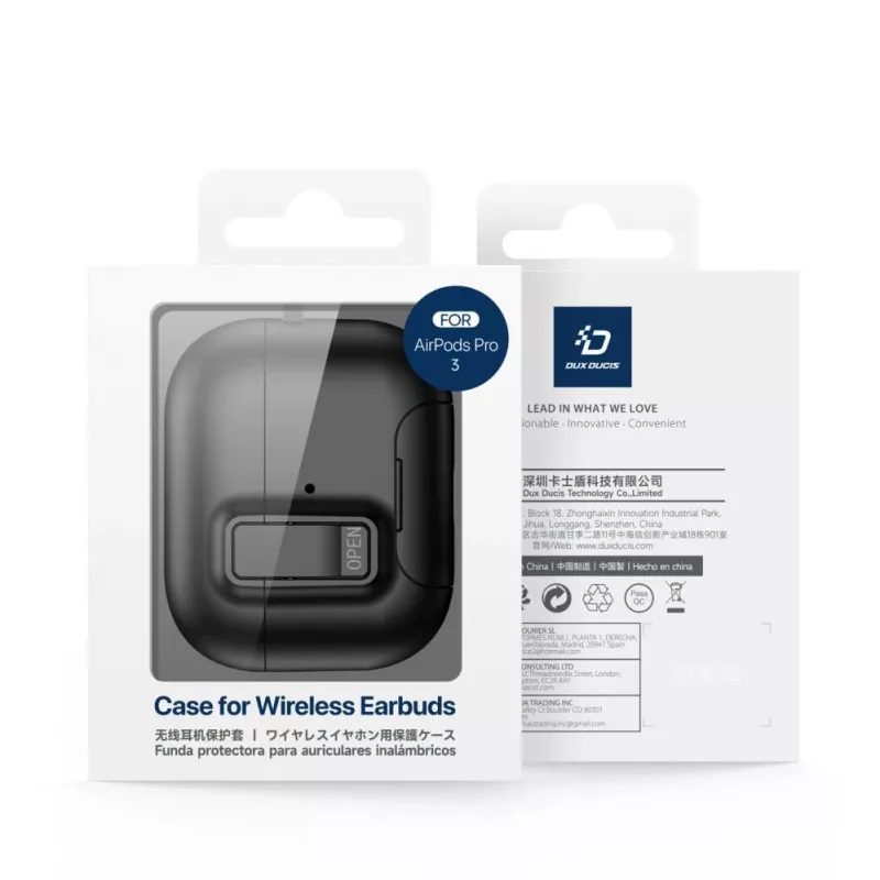 Dux Ducis Apple AirPods Pro 3 PECQ Series PC+TPU Cover with Hook Black