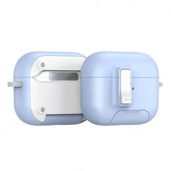 Dux Ducis Apple AirPods Pro 3 PECQ Series PC+TPU Dangtelis su Kabliuku Baltai Mėlyna