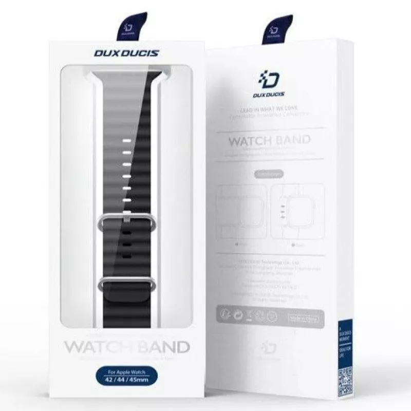 Dux Ducis Silikoninis dirželis, skirtas Apple Watch 42/44/45/46/49mm, juodas