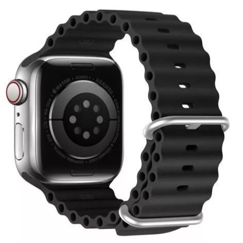 Dux Ducis Silikoninis dirželis, skirtas Apple Watch 42/44/45/46/49mm, juodas