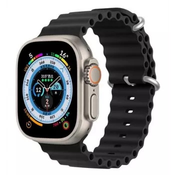Dux Ducis Silikoninis dirželis, skirtas Apple Watch 42/44/45/46/49mm, juodas