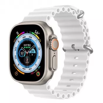 Dux Ducis Silikoninis dirželis, skirtas Apple Watch 42/44/45/46/49 mm, baltas