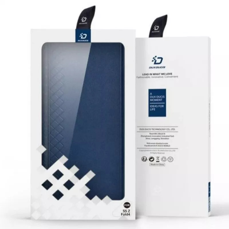 Dux Ducis Bril Series Flip Wallet Case, Samsung Galaxy Z Fold4, Tamsiai mėlyna