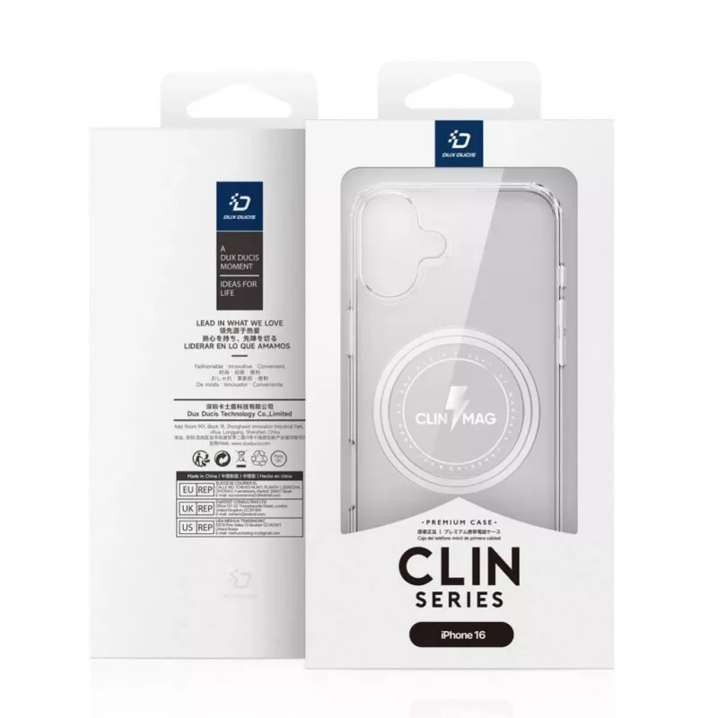 DUX DUCIS Clin Mag Case, iPhone 16, Skaidrus, suderinamas su MagSafe
