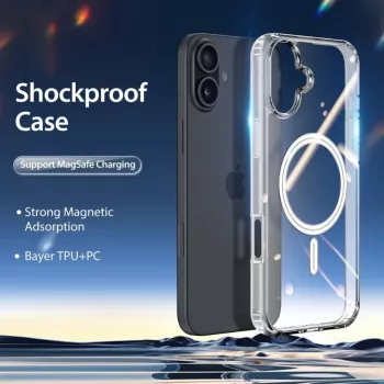 DUX DUCIS Clin Mag Case, iPhone 16, Skaidrus, suderinamas su MagSafe
