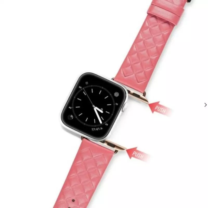 Dux Ducis Dirželis iš natūralios odos, skirtas Apple Watch Series 7/6/5/4/3/2/SE (38/40/41 mm) – raudonas