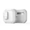 Dux Ducis PECP Series PC+TPU dėklas su kabliu, skirtas AirPods 4, baltas
