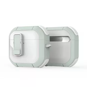 Dux Ducis PECP Series PC+TPU dėklas su kabliuku, skirtas AirPods 4, White Green