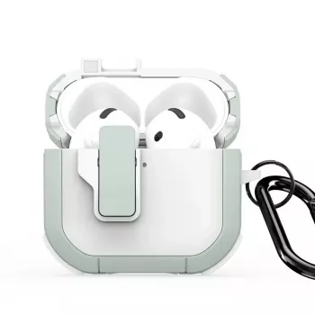Dux Ducis PECP Series PC+TPU dėklas su kabliuku, skirtas AirPods 4, White Green