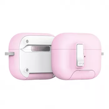 Dux Ducis PECQ Series PC+TPU Dangtelis su Kabliuku, skirtas Apple AirPods Pro (2-osios kartos) Baltas Rožinis
