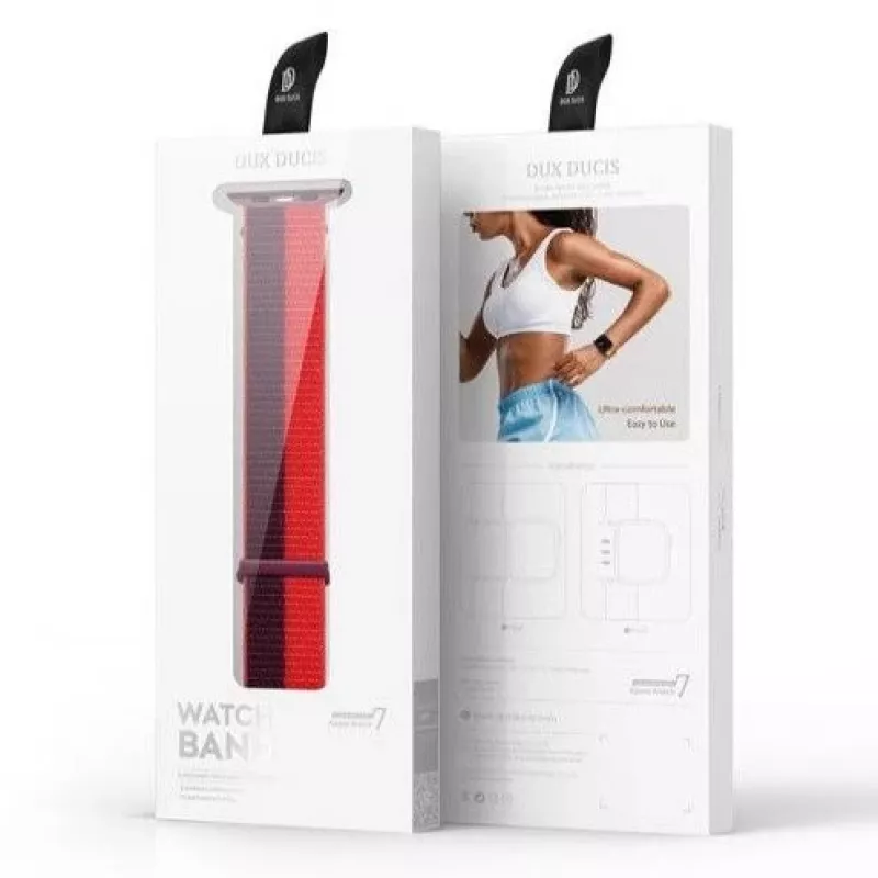 Dux Ducis Silicone Sport Band, skirta Apple Watch 41/40/38mm – Raudona