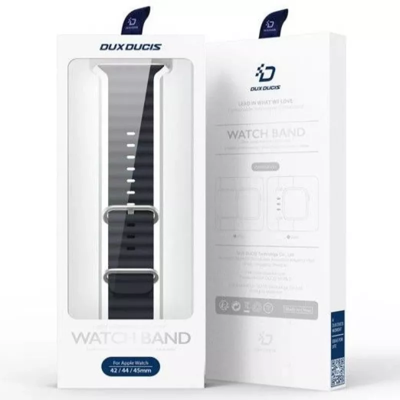 Dux Ducis Silicone Watch Strap, skirtas Apple Watch Series 8/7/6/5/4/3/2/SE (38/40/41 mm) - pilka