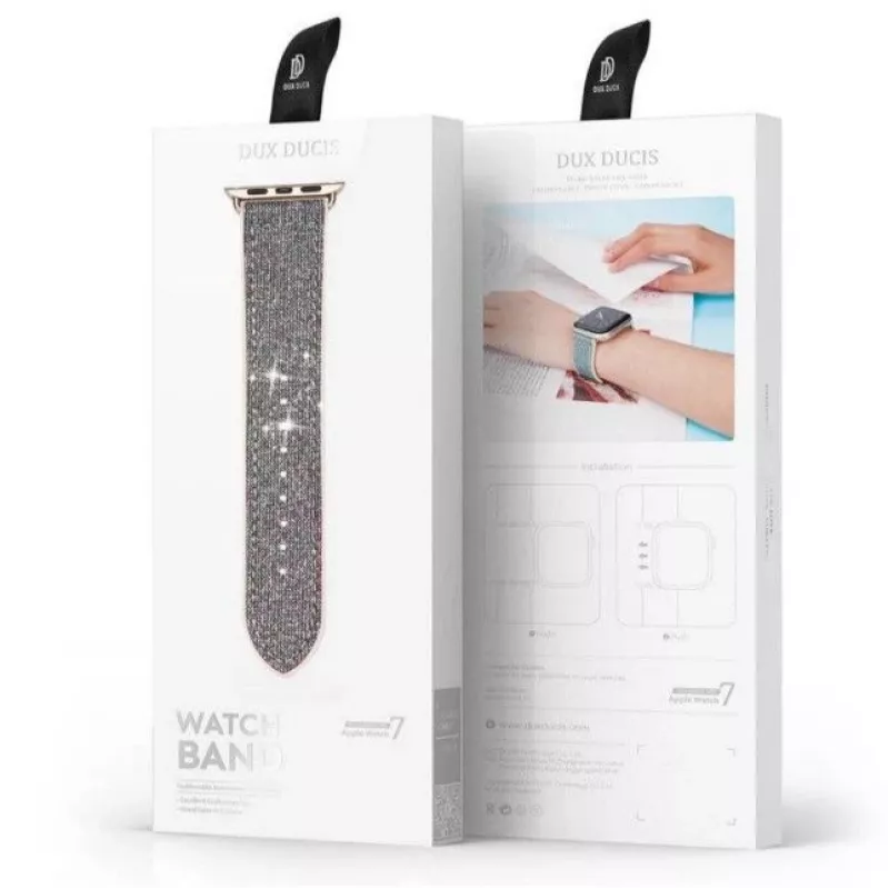 Dux Ducis apyrankė Apple Watch 7/6/5/4/3/2/SE (41/40/38 mm), sidabrinė