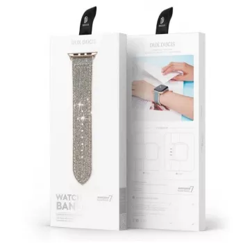 DUX DUCIS nerūdijančio plieno grandinėlė Apple Watch 7/6/5/4/3/2/SE (41/40/38 mm) sidabrinė