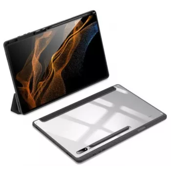 Dux Ducis Toby Armored Flip Smart Case for Samsung Galaxy Tab S8 Ultra su laikikliu rašikliui, juoda