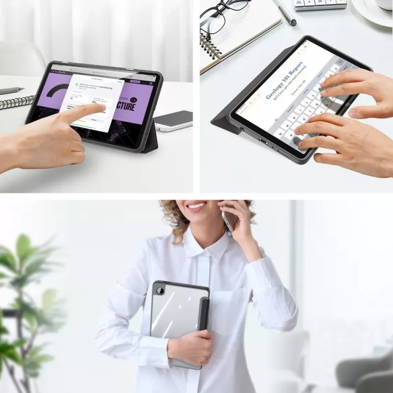 Dux Ducis Toby Folio Case su Flip stovu, skirta Samsung Galaxy Tab A9 8,7 inch - Juoda