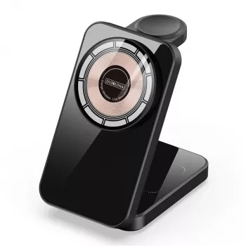 Duzzona W17 3-in-1 Wireless Charger Stand with MagSafe 15W Black