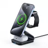 Duzzona W21 3-in-1 15W belaidžio įkrovimo stovas telefonui, ausinėms ir laikrodžiui (Qi2 sertifikuotas) permatomas