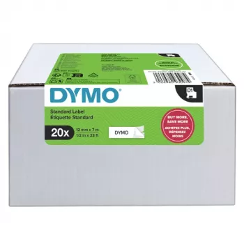 DYMO D1 etiketinė juosta 9 mm x 7 m, juoda ant baltos (10 vnt. pakuotė)