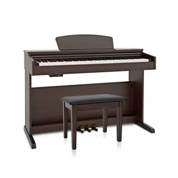 Dynatone SLP-175 RW 88 klavišų skaitmeninis pianinas su graduoto svorio klaviatūra - 128 balsų polifonija, 40 garsų, 3 pedalai, 2x15W garsiakalbiai, USB MIDI, raudonmedžio spalva