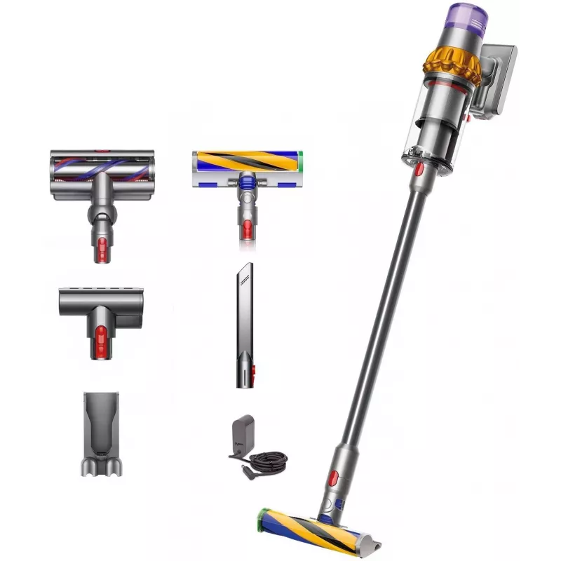 Dyson V15 Detect Absolute belaidis dulkių siurblys, nerūdijančio plieno, 240AW, LCD ekranas, 60 min veikimo trukmė
