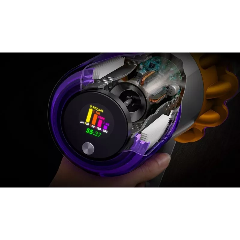 Dyson V15s Detect Submarine 2-in-1 belaidis dulkių siurblys, sausas ir šlapias, be maišelio, 0,77 l, nikelio/geltonos spalvos