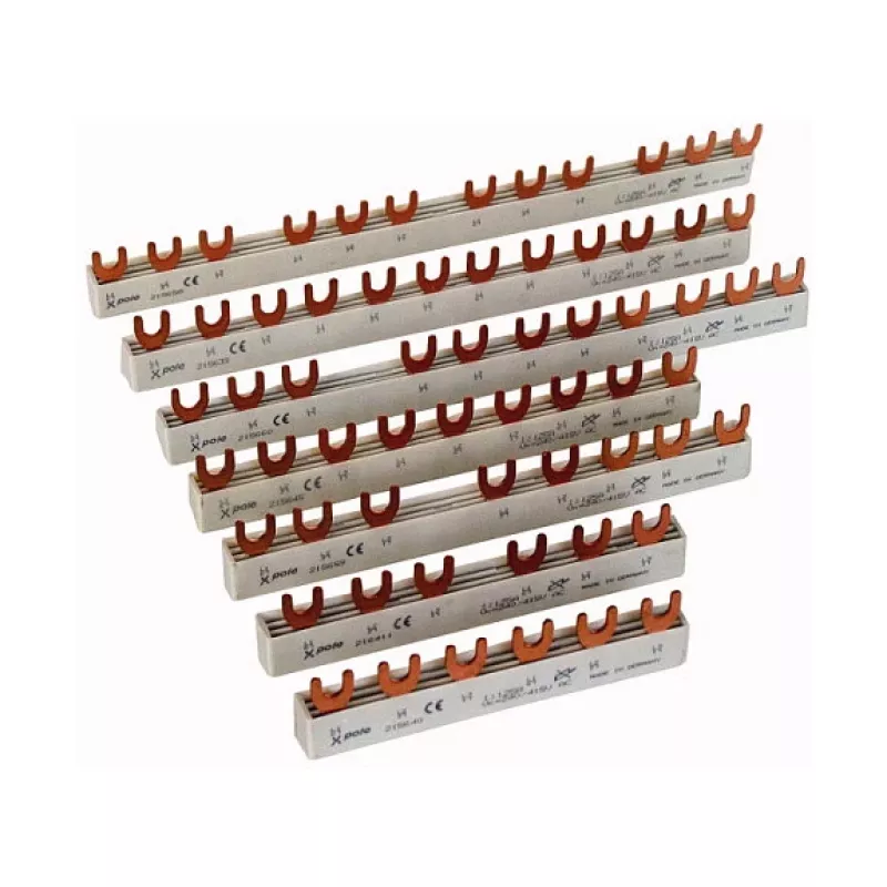 Eaton EVG-3PHAS/9MODUL 3 fazių šukos, 10 mm², 9 moduliai, 63 A, 400 V, šakutės tipo, visiškai izoliuotos, pilkos